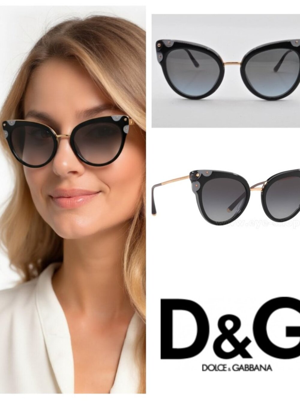NWT Auth Dolce & Gabbana Cat Eye Sunglasses 4340